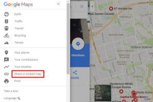 escape room google map